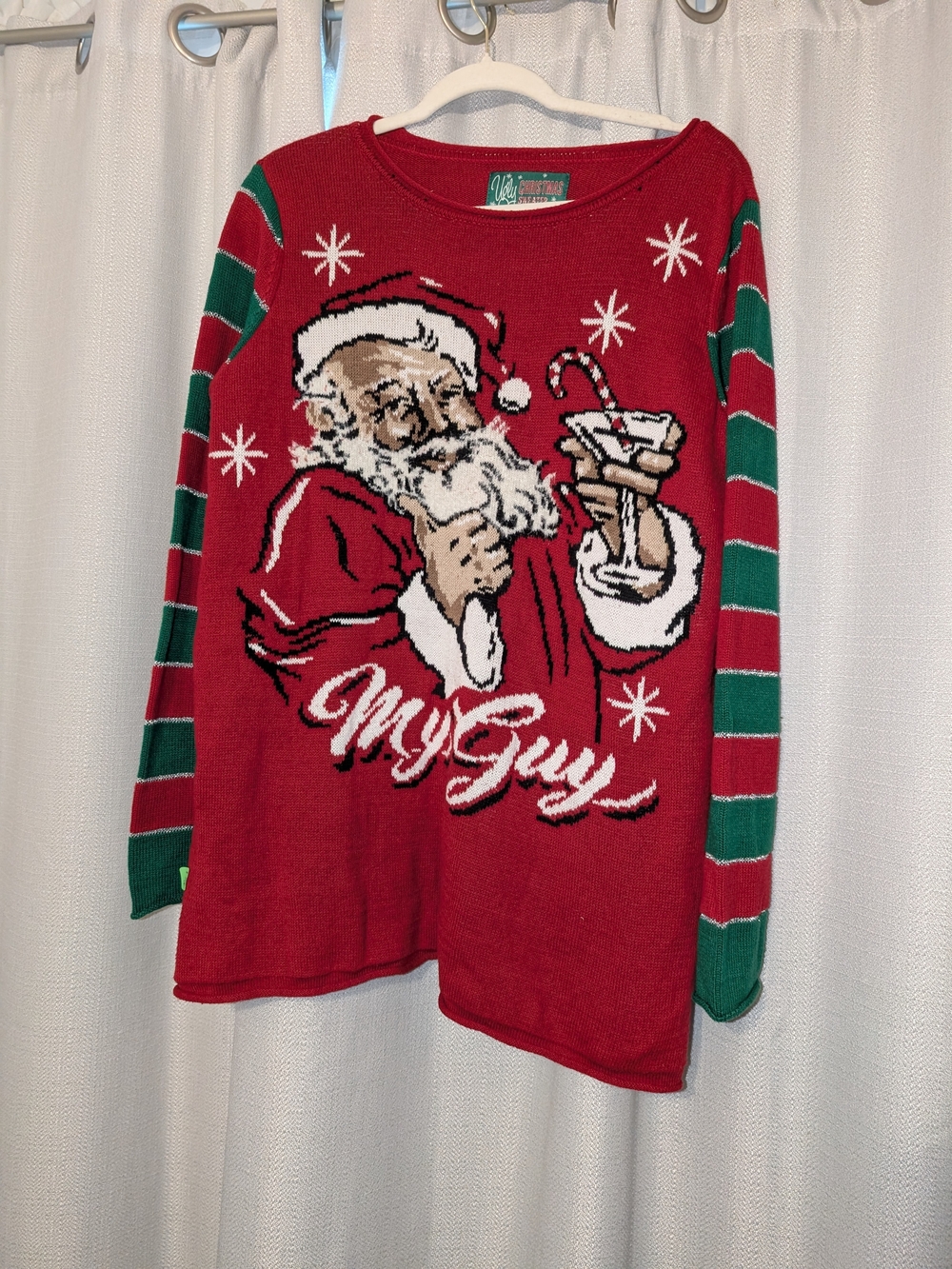 Santa 'My Guy' Holiday  Large Ugly Christmas Sweater